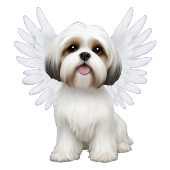Maltese Shih Tzu Dog with angel wings ￼ sticker