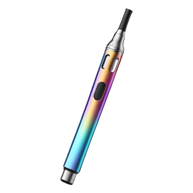 colorful modern vape pen with visible vapor cloud sticker