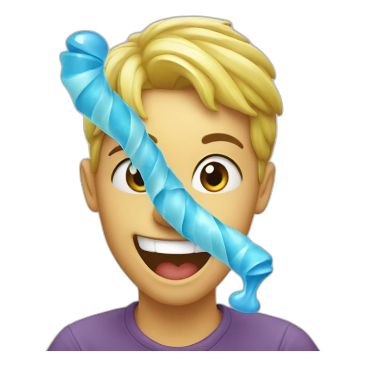 Smile sucking a twister ice sticker