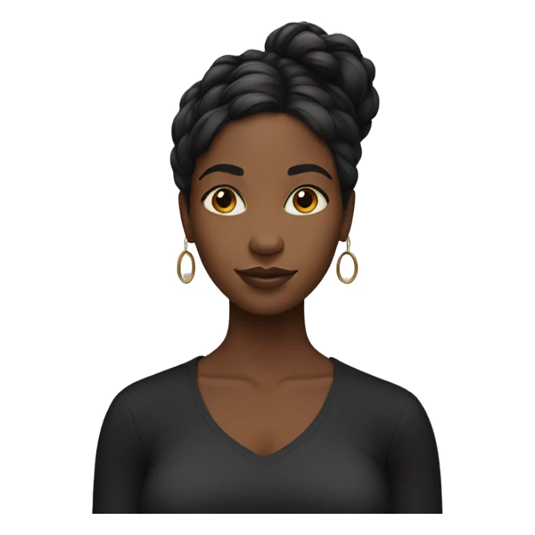 Black girl with indian hair and and a black top sticker