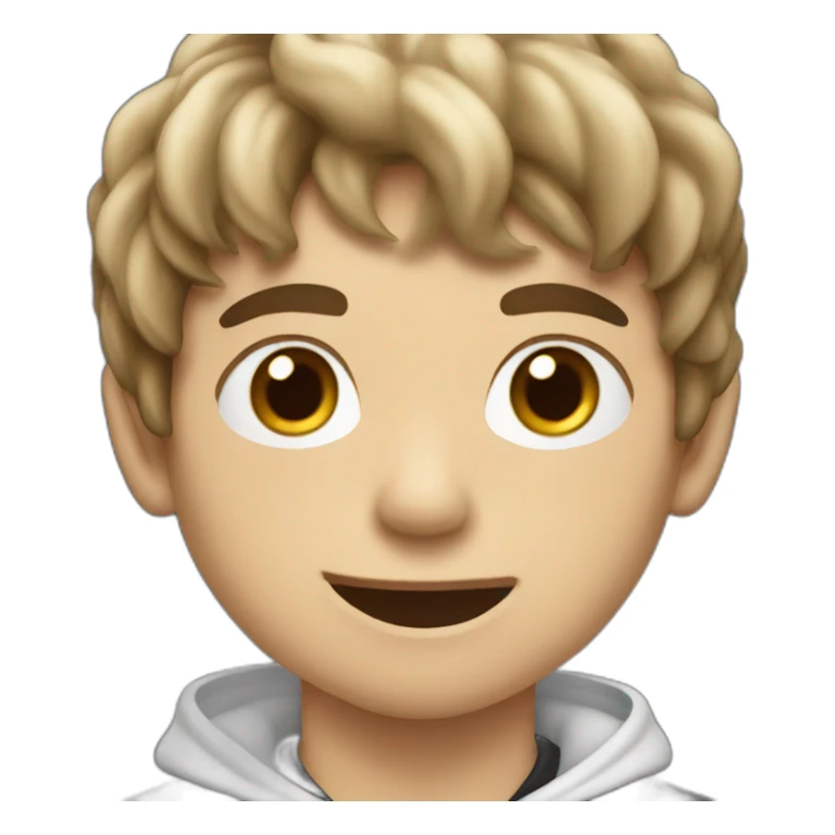 A young boy with brown hair with venom suit sticker