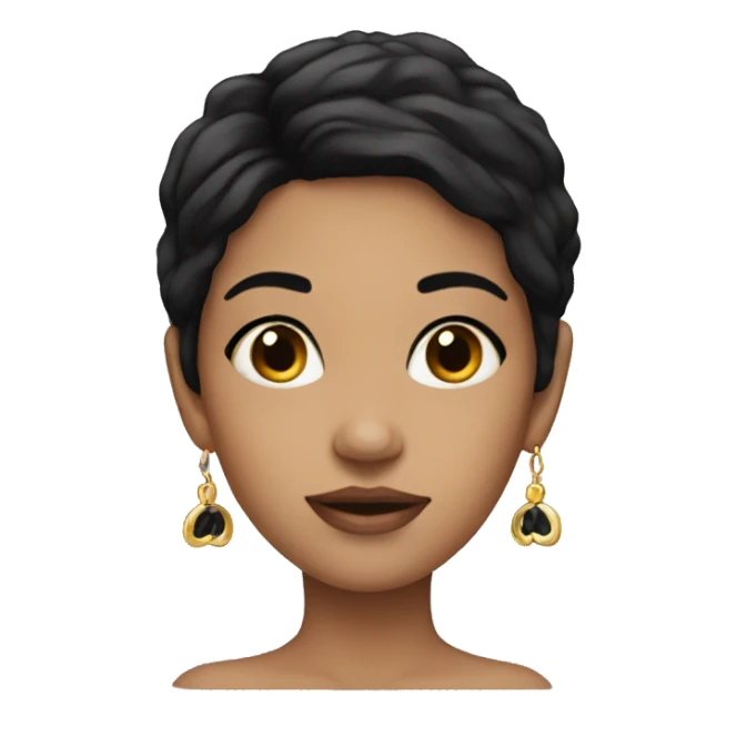 girl with black hair earrings sticker