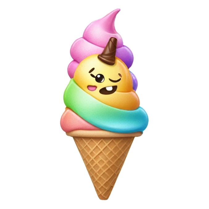 Winking ice cream sticker