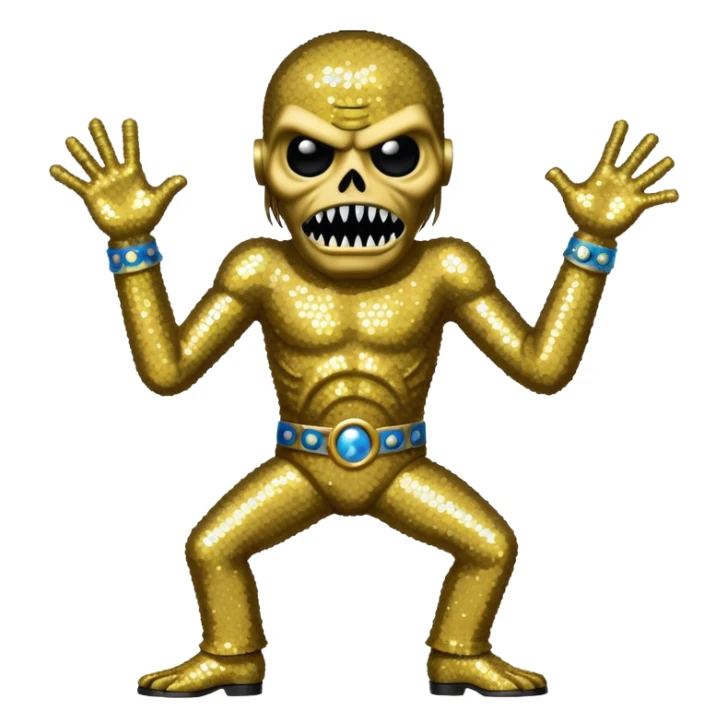 iron maiden monster eddie elegante glamour sparkle dance sticker