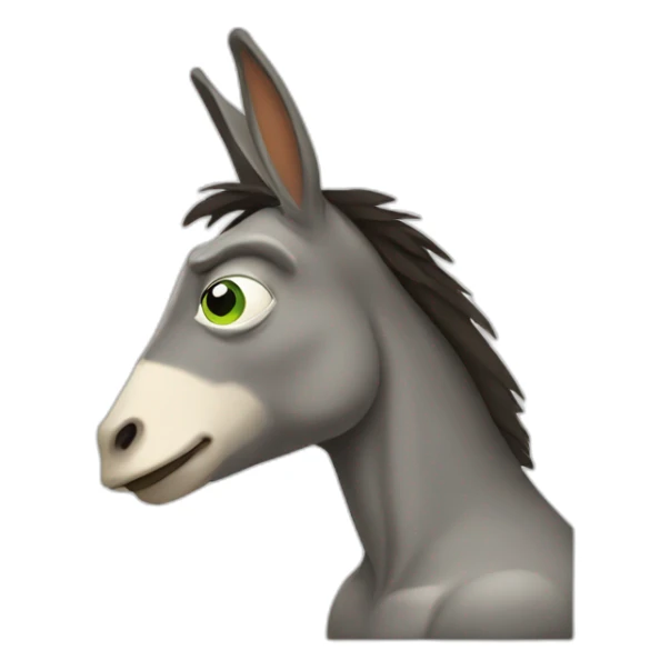donkey with the face of pepe the frog in semi side view sticker