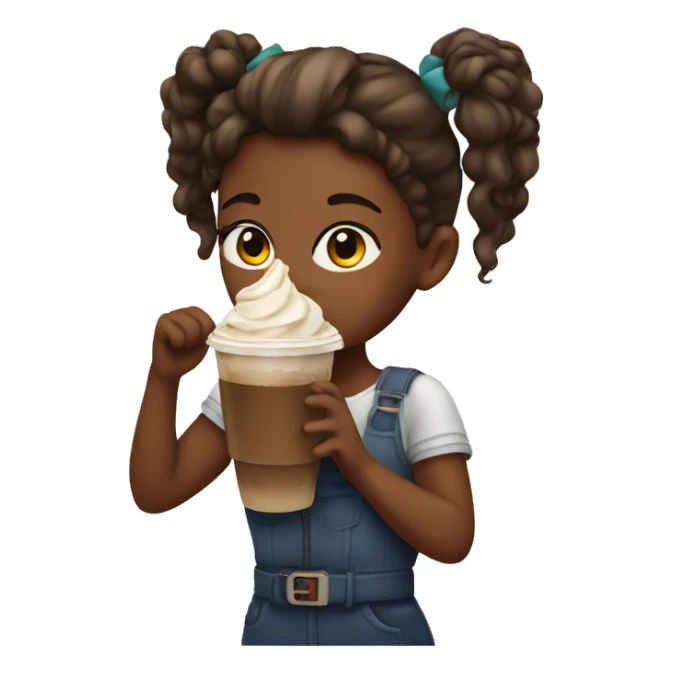 Girl drinking a frappe sticker