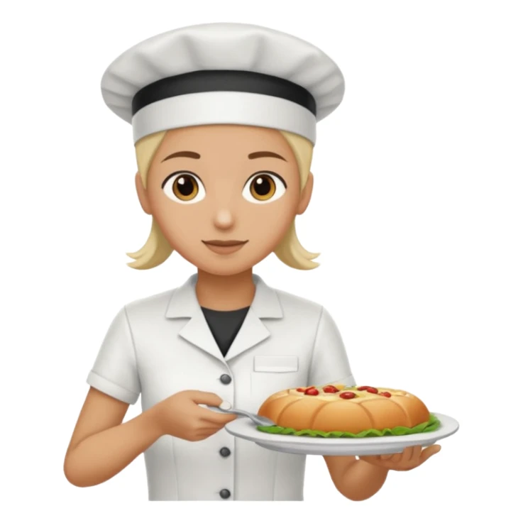 hazme una persona atendiendo en un comedor universitario sticker