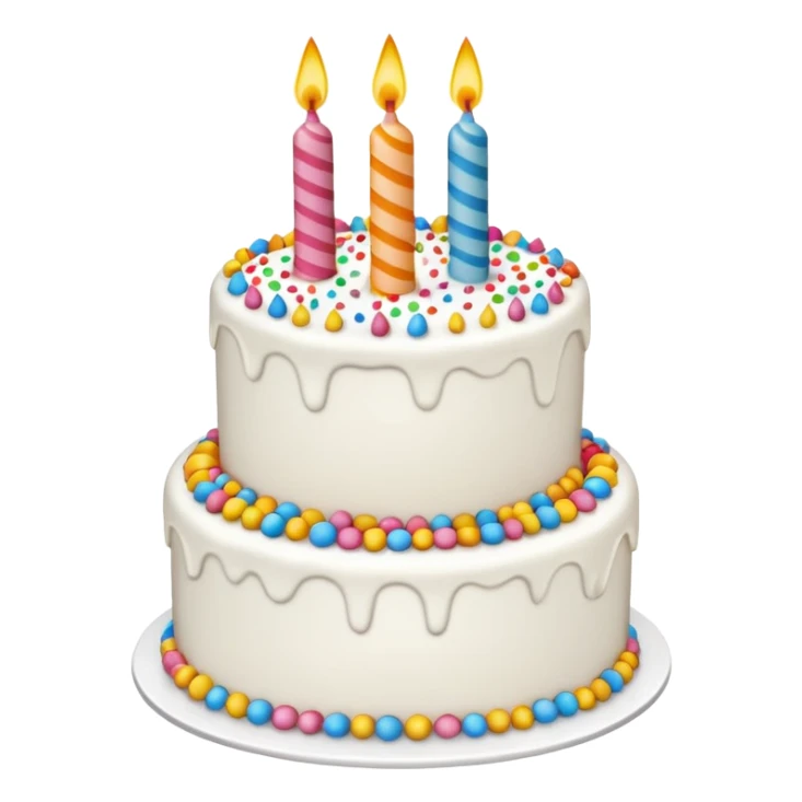 un gateau d'anniversaire en ligne blanche sticker