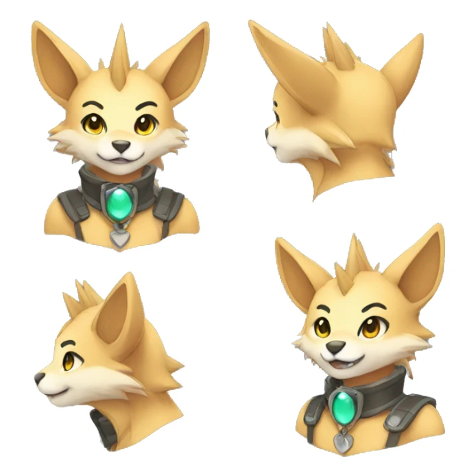 Anthro Sona Fakemon with a spiked collar Full sticker