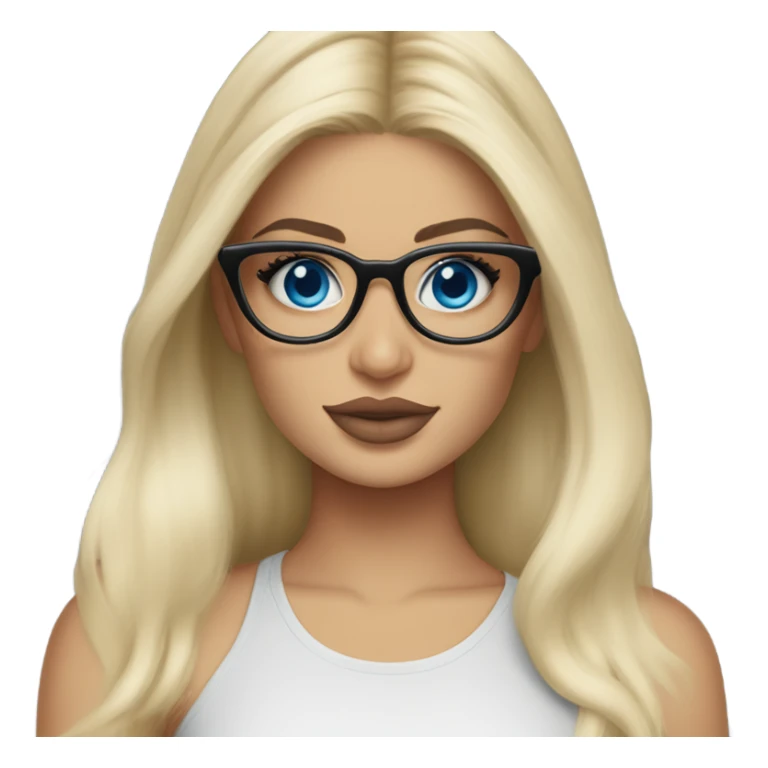 blonde kylie jenner with blue eyes and glasses  sticker