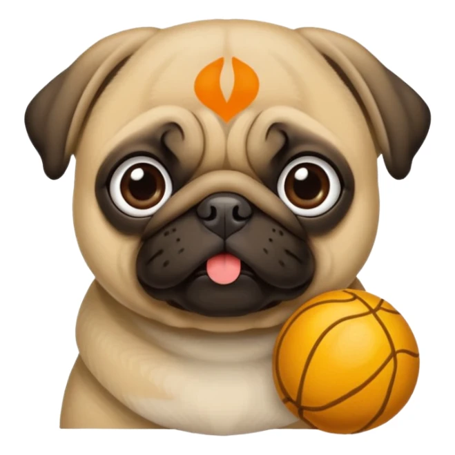 Pug fofo com pote de ração sem nada dentro sticker