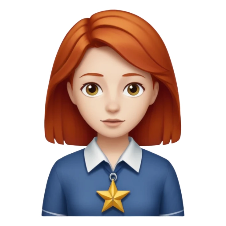 make a short person redhead with a Jewish star on the shirt sticker