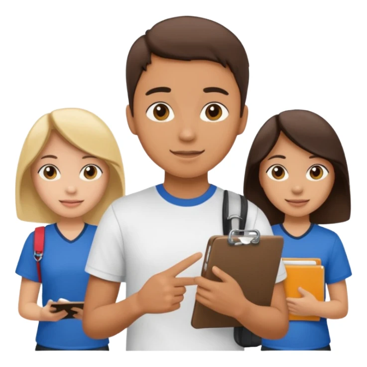 Student Leader + clipboard, Tour Group. sticker