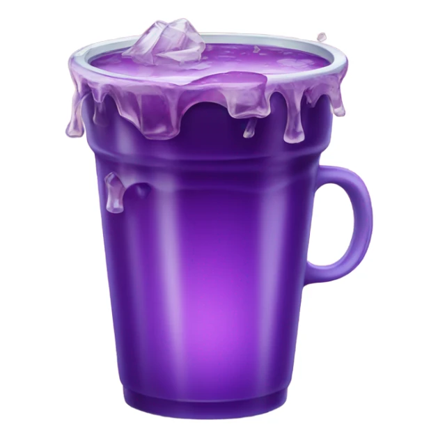 Cup of purple juice with ice spilling out the side  sticker