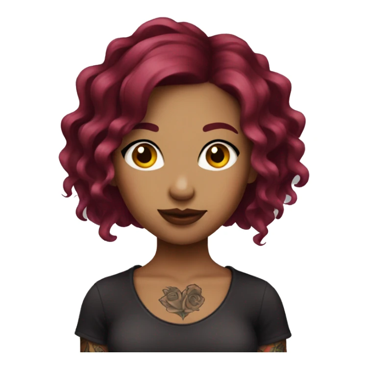 Tattooed girl with burgundy hair sticker