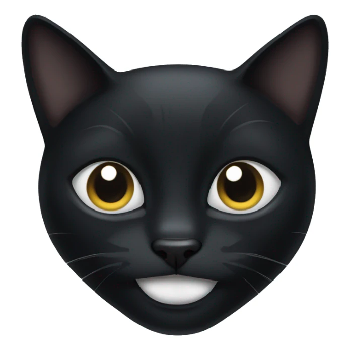 black cat with a black lip and a white lip sticker