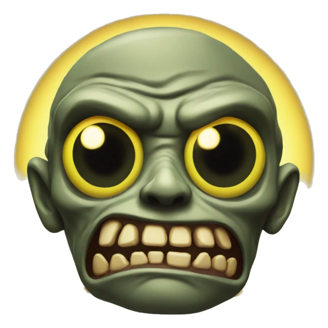 one army Zombie head with sun bright yellow eyes sticker