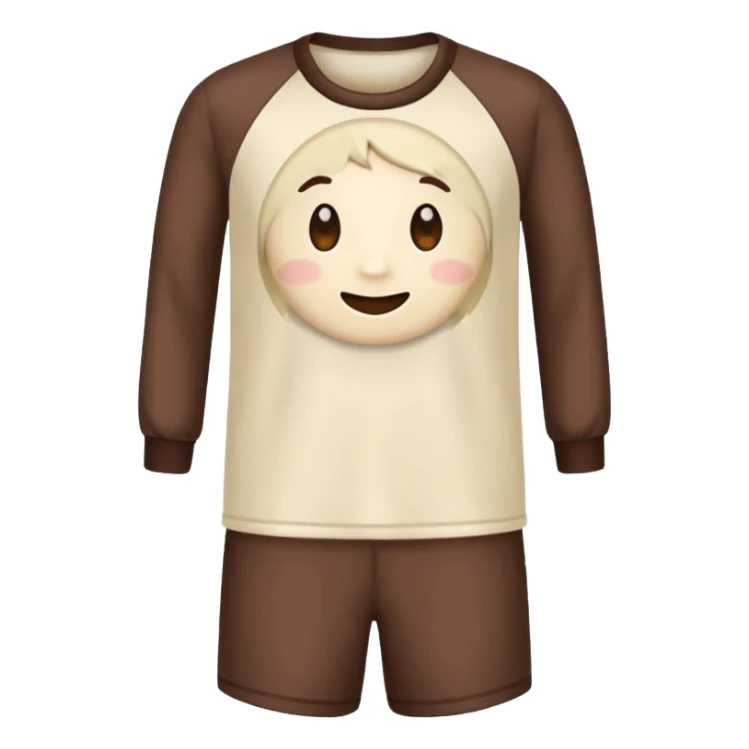  Dark brown and cream color pajamas sticker