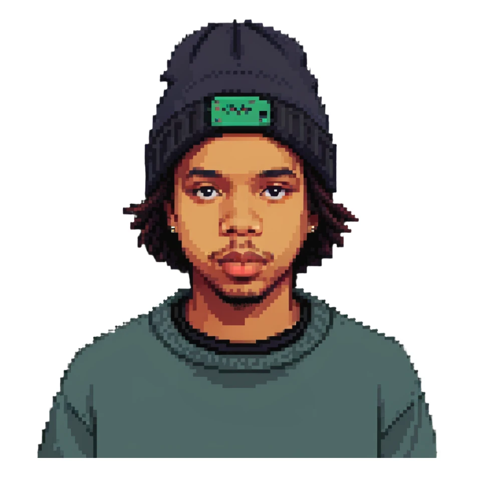 Earl Sweatshirt rapper with beanie and casual style sticker