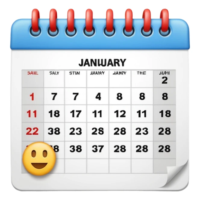 An emoji of a Calander page showing only January 30 sticker