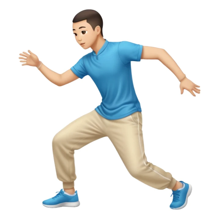 Chinese man twerking from behind angle in motion with motion blur to show he’s actively twerking his booty sticker