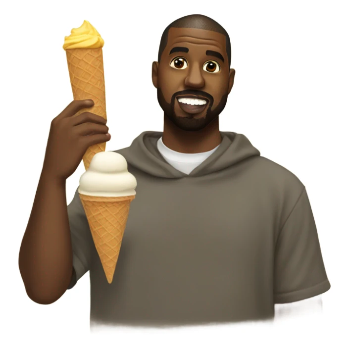 Kanye west eating ice cream sticker