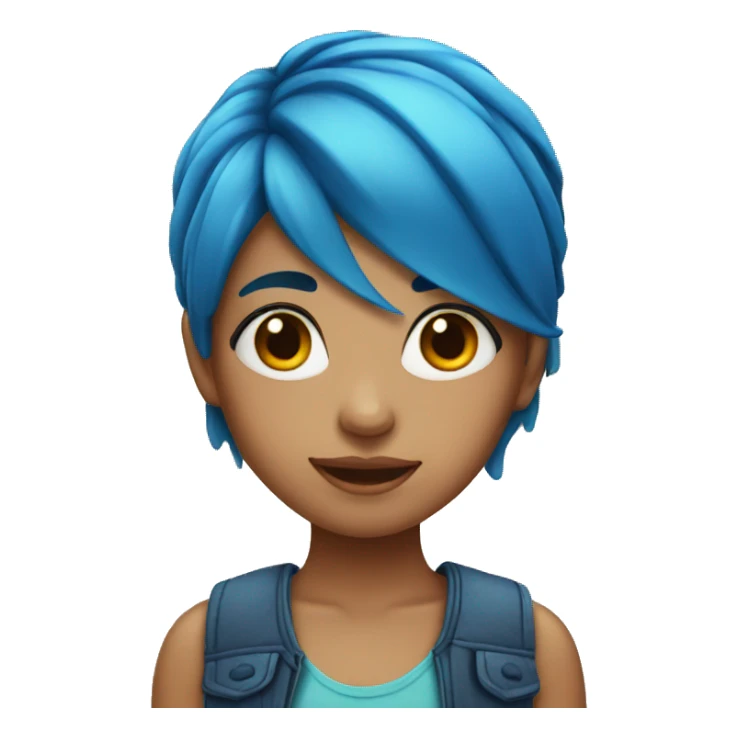 Girl with blue hair sticker