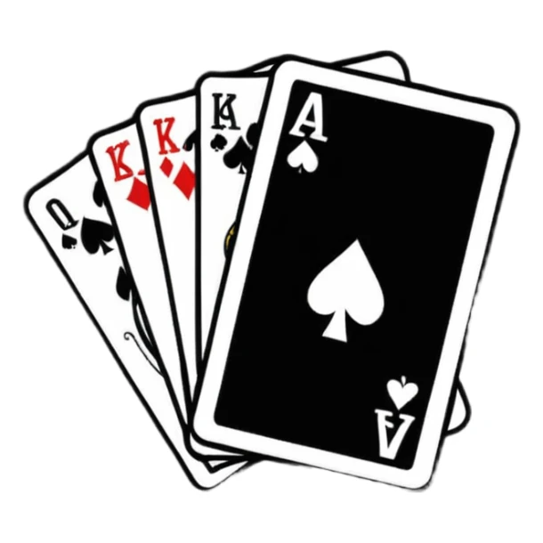 poker card, cartoonish sticker style sticker