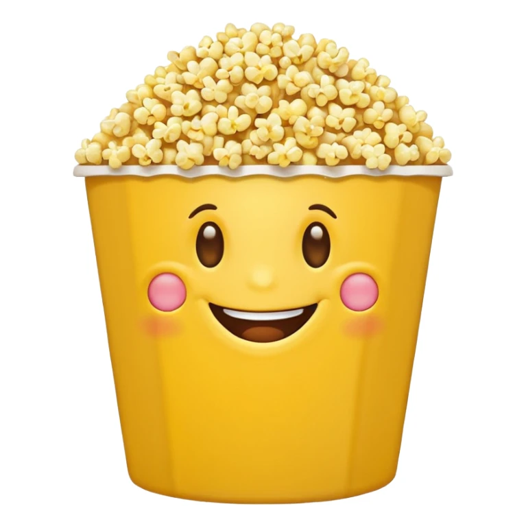Smiling Emoji with 👀 for eyes and is eating popcorn 🍿 sticker