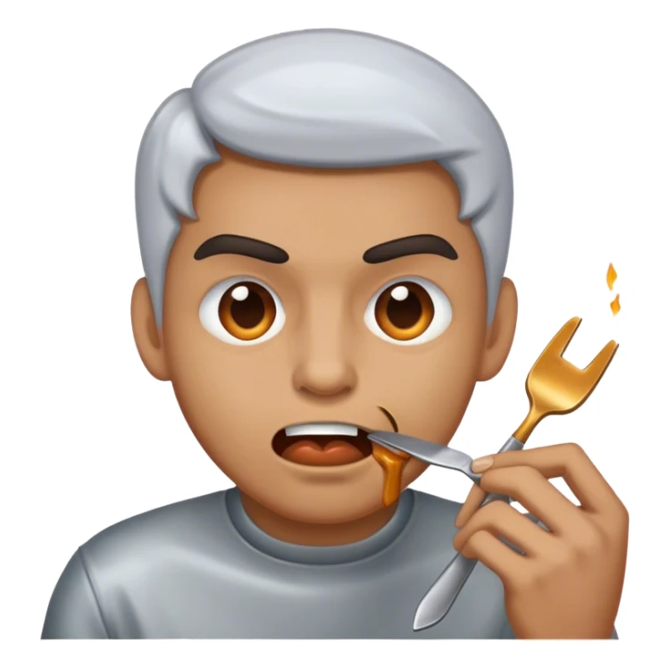 Man eating metal sticker