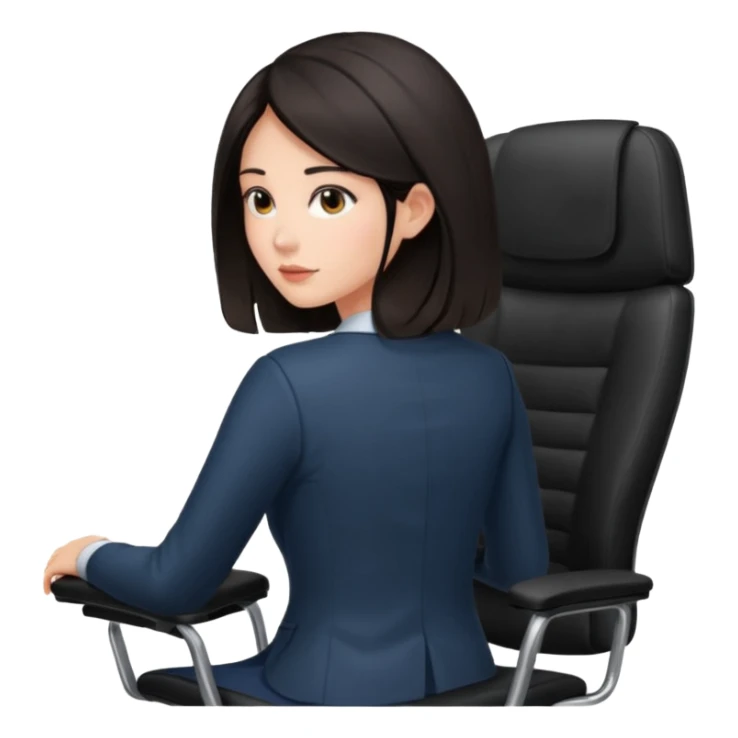 Woman Back of head sitting on an office chair sticker