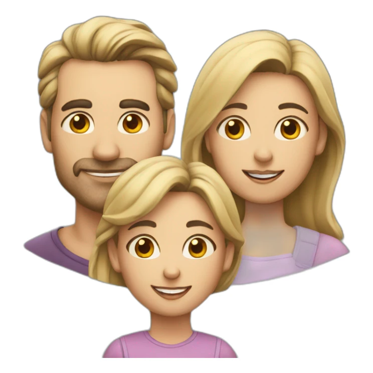 One man, his wife and Two little daughters sticker