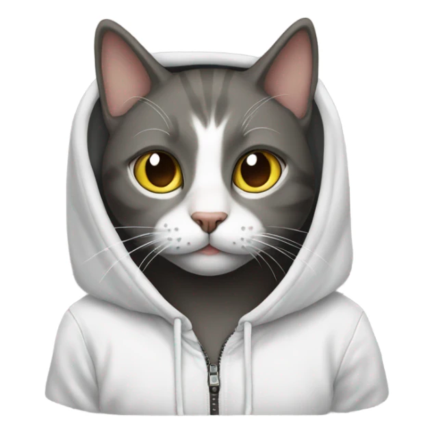 Cat wearing a supreme hoodie sticker