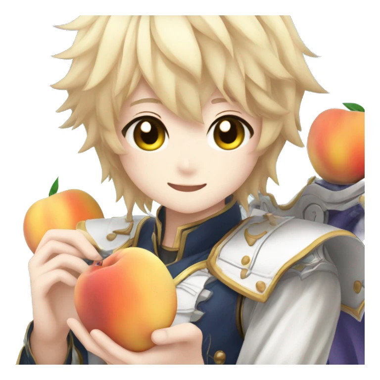 Acheron from honkai:star rail eating a peach sticker