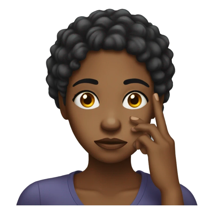 disappointed black girl hand on face sticker