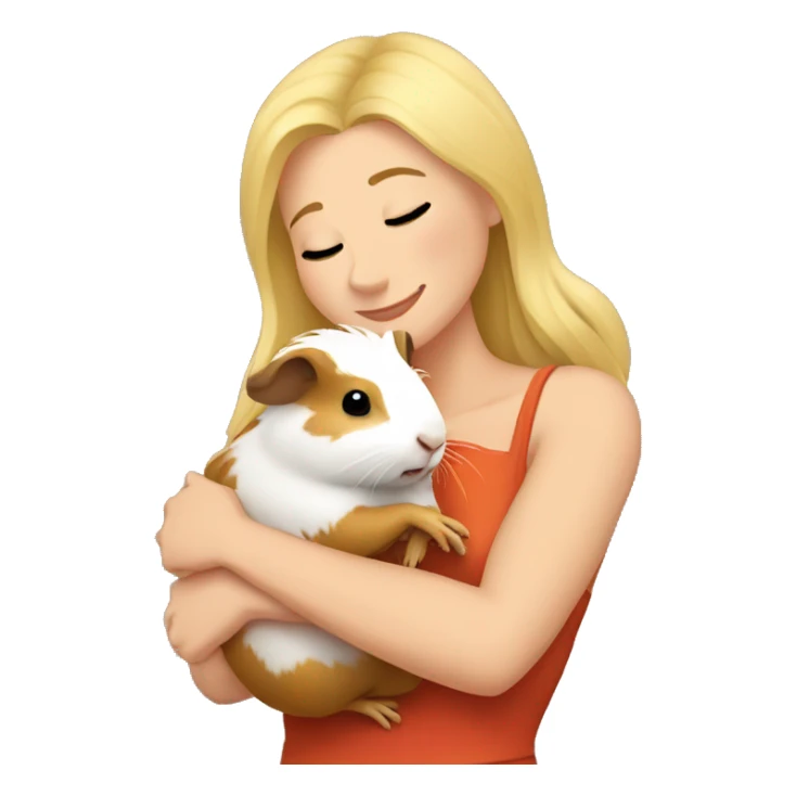 Blonde Woman hugging a guineapig sticker