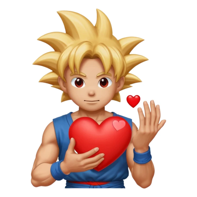 Goku holding emoji heart sticker