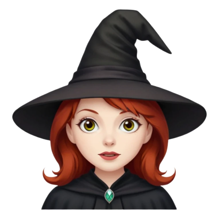 Dark Red haired witch, sassy, rolling eyes upwards rude sticker