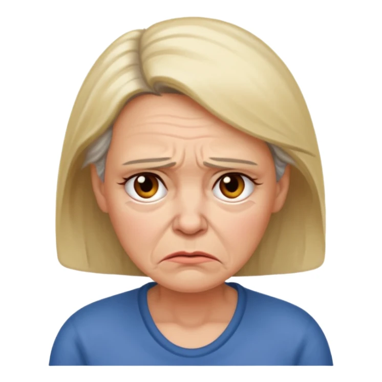 frustrated female aged 58 emoji sticker