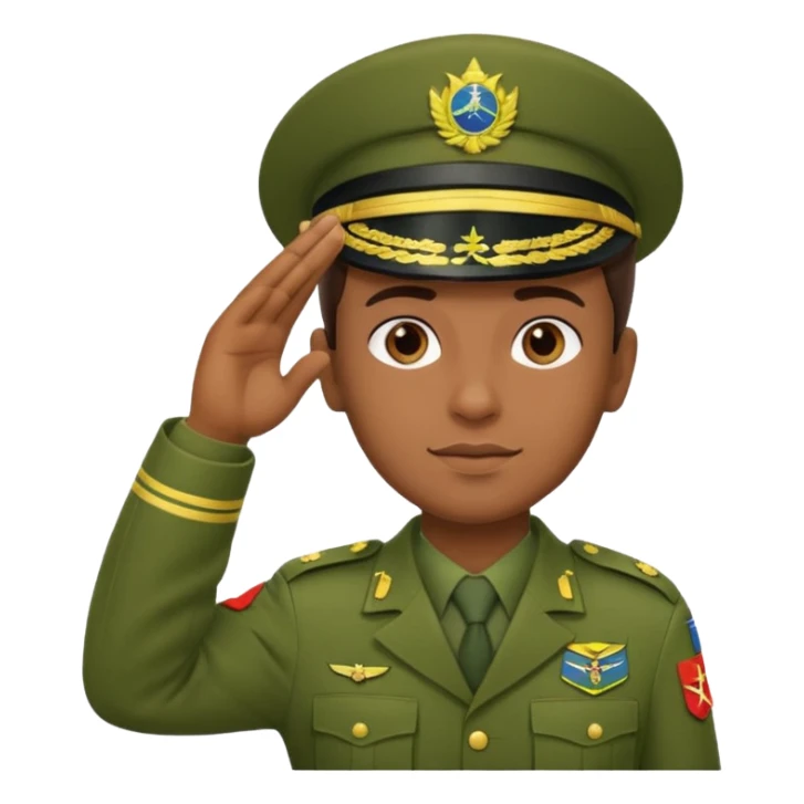 Soldado do Exército Brasileiro fazendo continência sticker