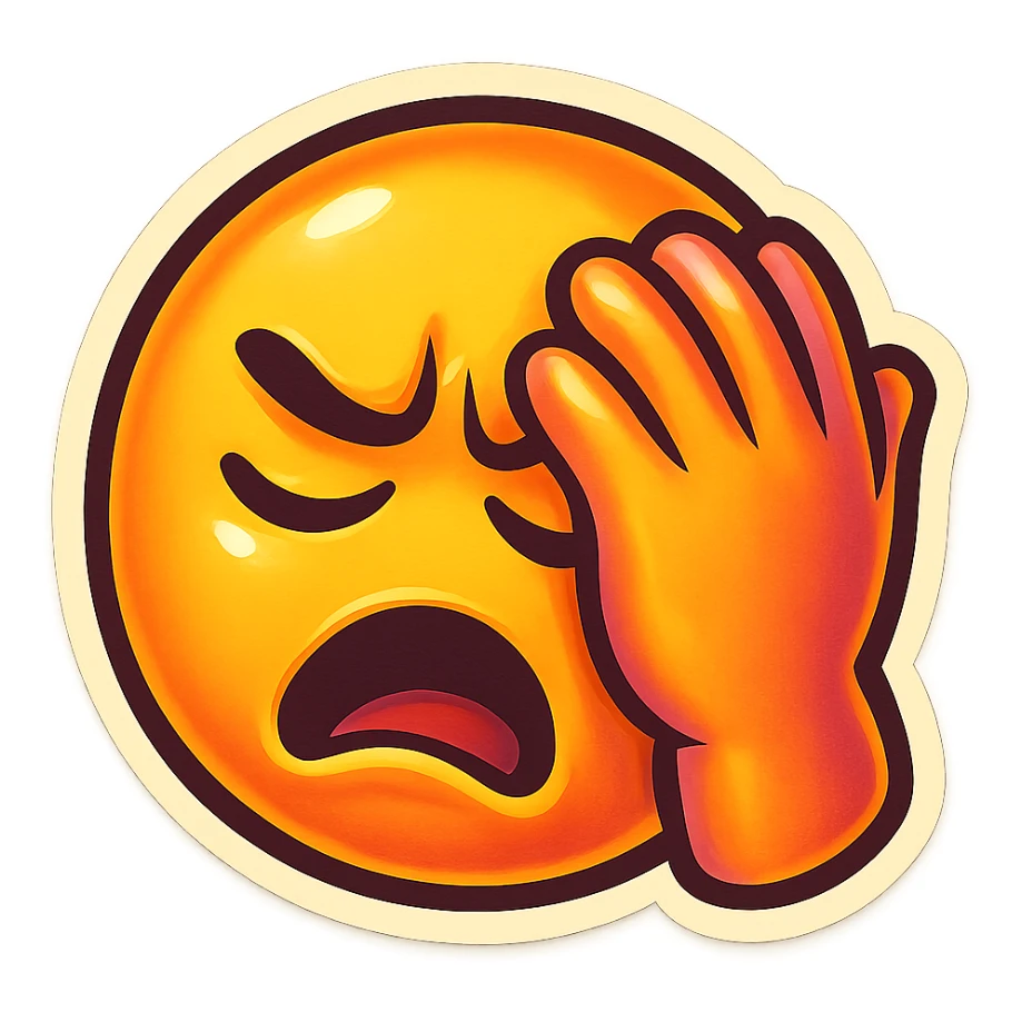 angry face with face palm sticker