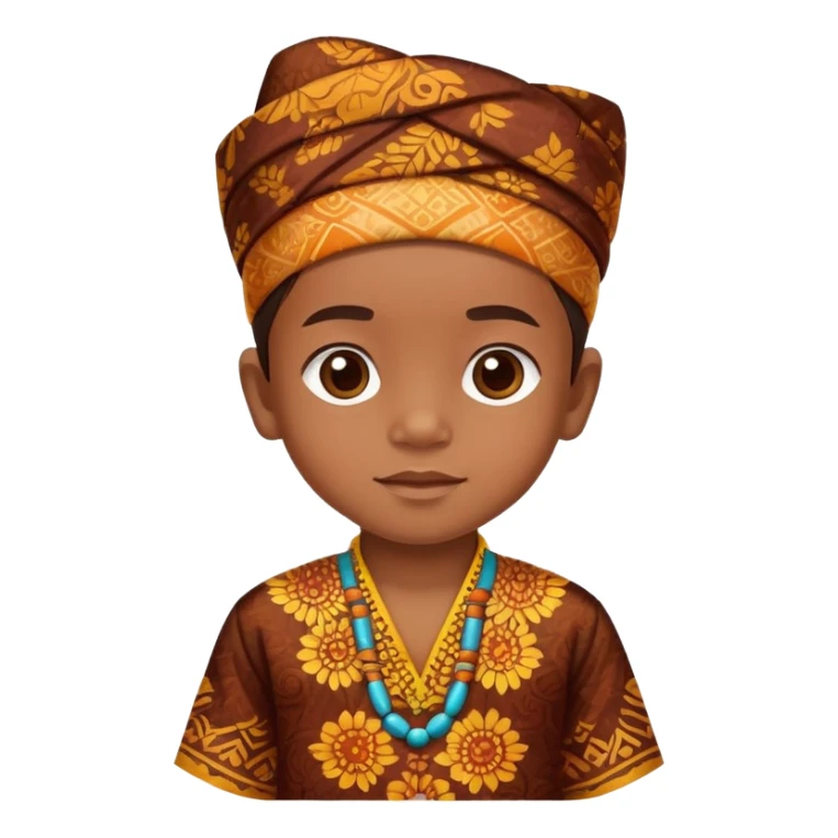 Indonesian child wearing traditional batik clothing sticker