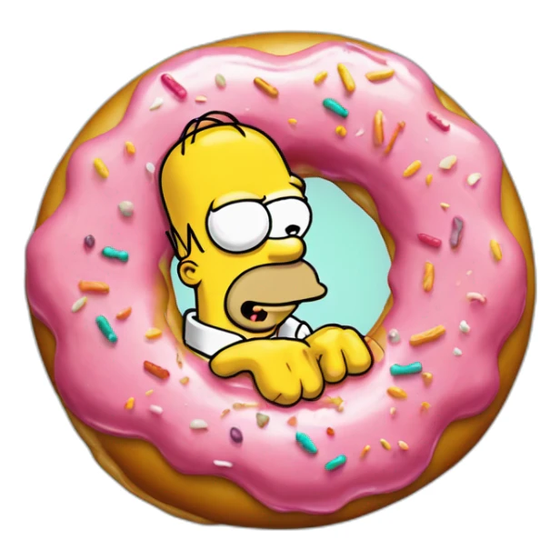 Homer simpson qui mange un donut sticker