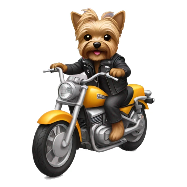 Yorkie riding a motorcycle sticker