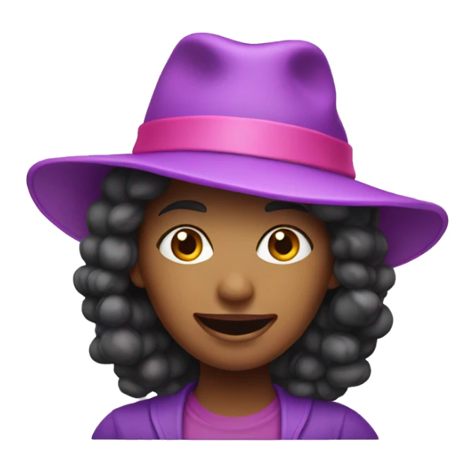 Purple lady with pink hat sticker