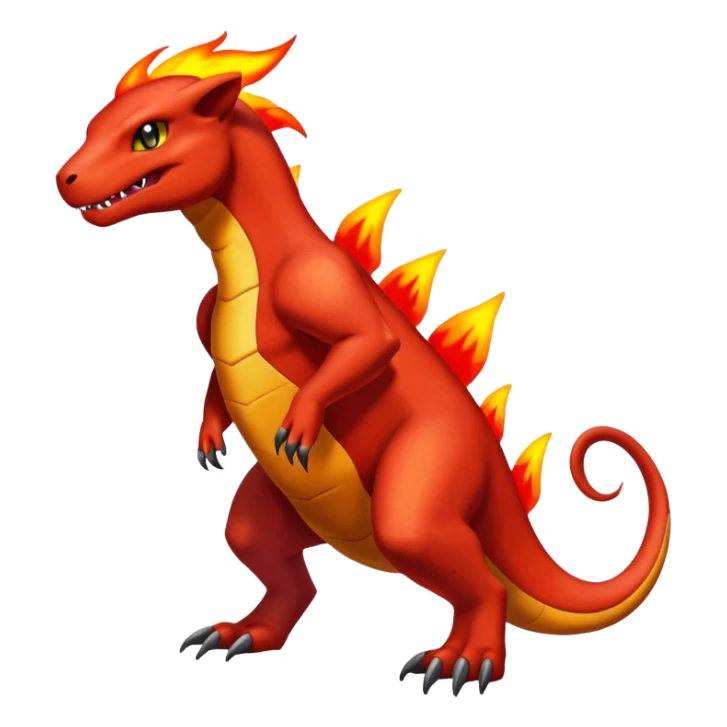 Houndoom-Charmeleon-Fakémon-hybrid-creature (full body)  sticker
