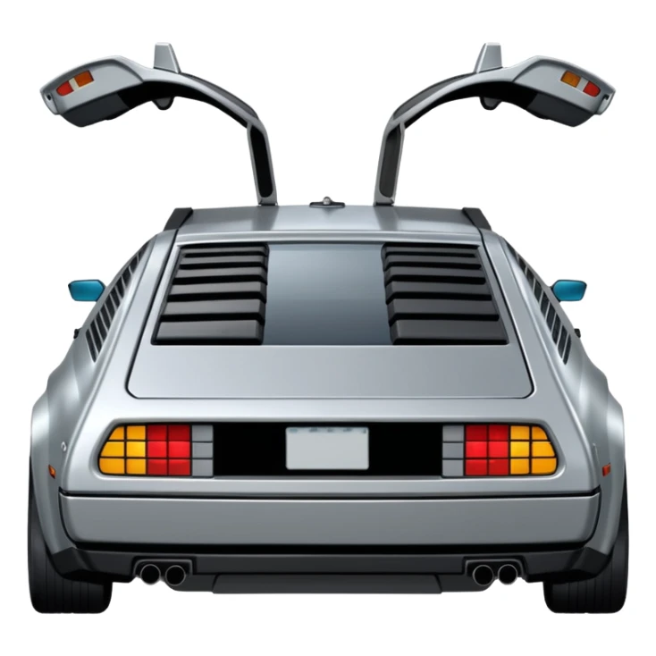 Silver DMC 12 Delorean backview sticker