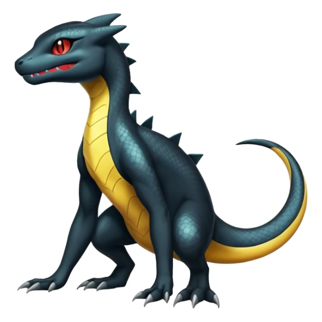 Shiny Salandit-Umbreon-Charmeleon-Fakémon-hybrid-creature (full body)  sticker