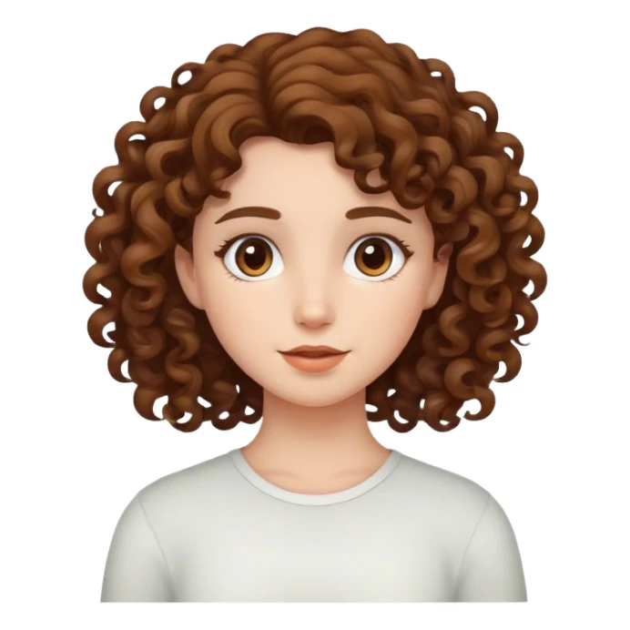 Curly and brown haired girl sticker