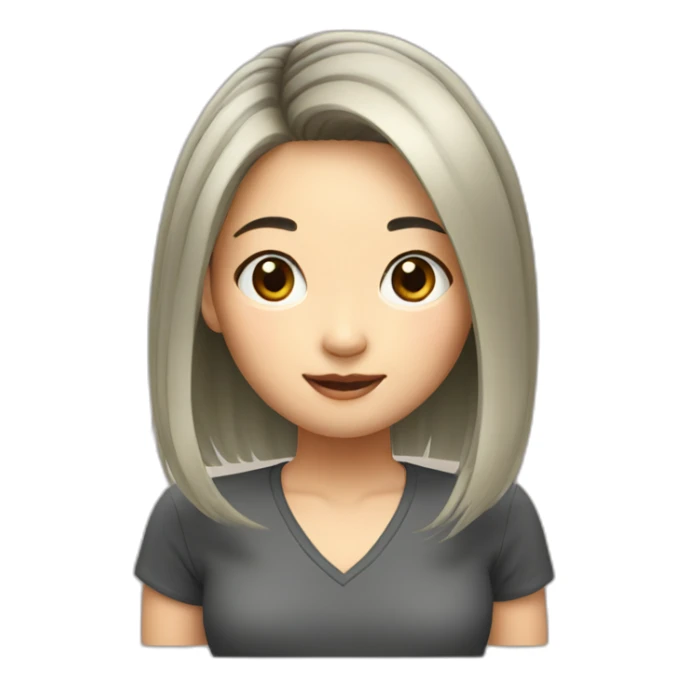 bob hair asian girl sticker